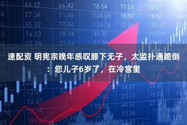 速配资 明宪宗晚年感叹膝下无子，太监扑通跪倒：您儿子6岁了，在冷宫里