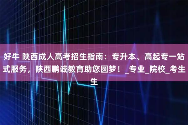 好牛 陕西成人高考招生指南：专升本、高起专一站式服务，陕西鹏诚教育助您圆梦！_专业_院校_考生
